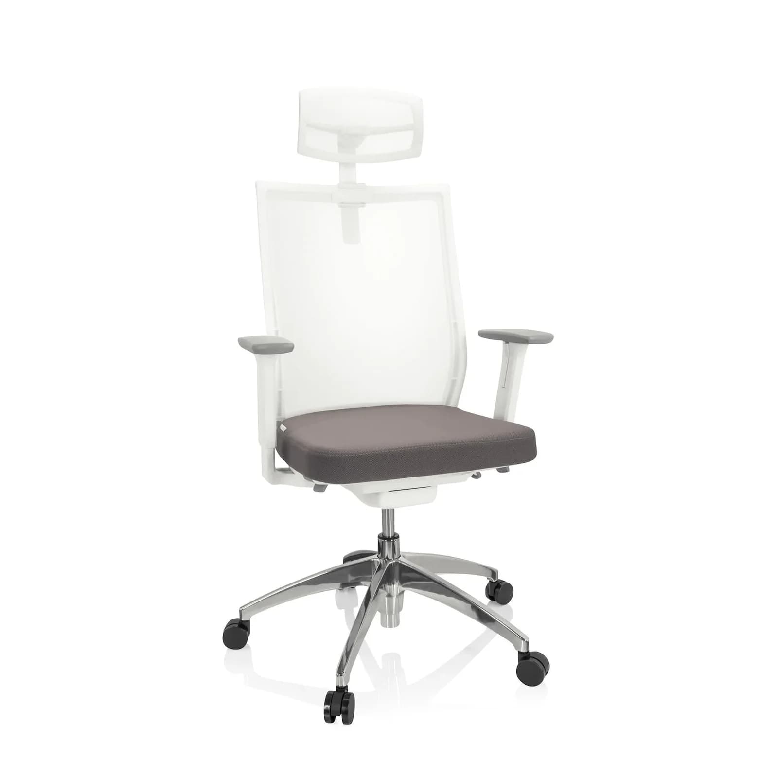 hjh OFFICE Profi Bürostuhl ASPEN WHITE PRO Stoff Netzstoff mit Armlehnen höhenverstellbar