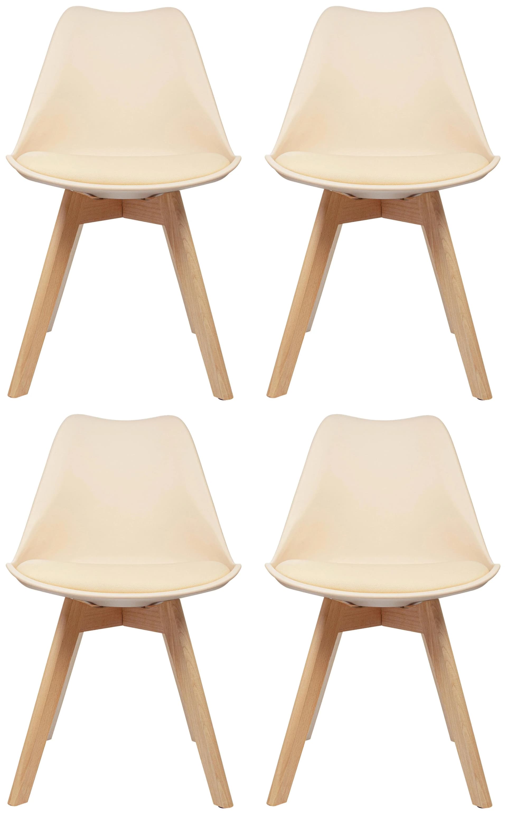 hjh OFFICE Schalenstuhl SCANDI 4er Set Esszimmerstuhl mit Holzbeinen - Bild 2