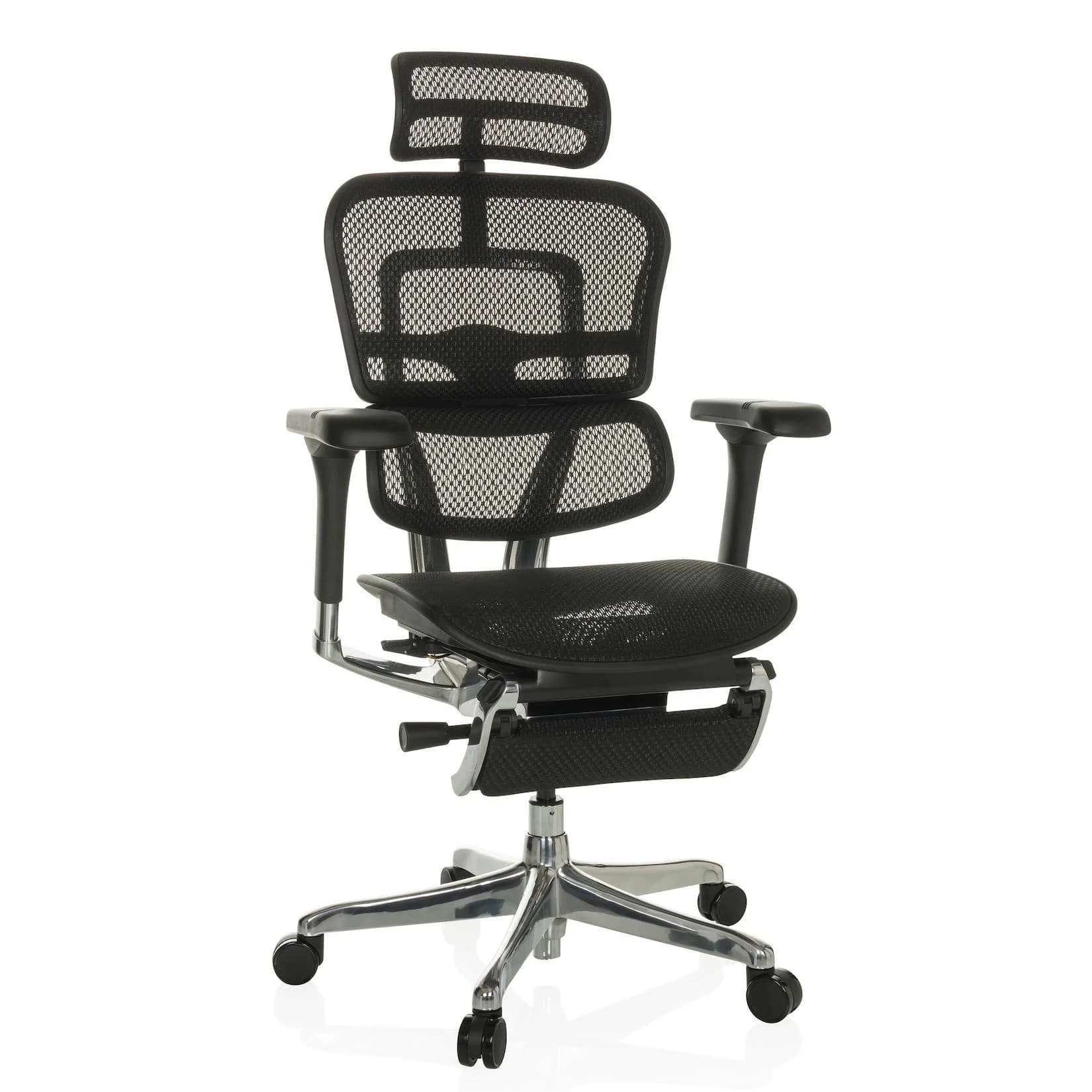 hjh OFFICE ERGOHUMAN PLUS LEGPRO GEN2 Chefsessel mit Beinablage & Netzstoff