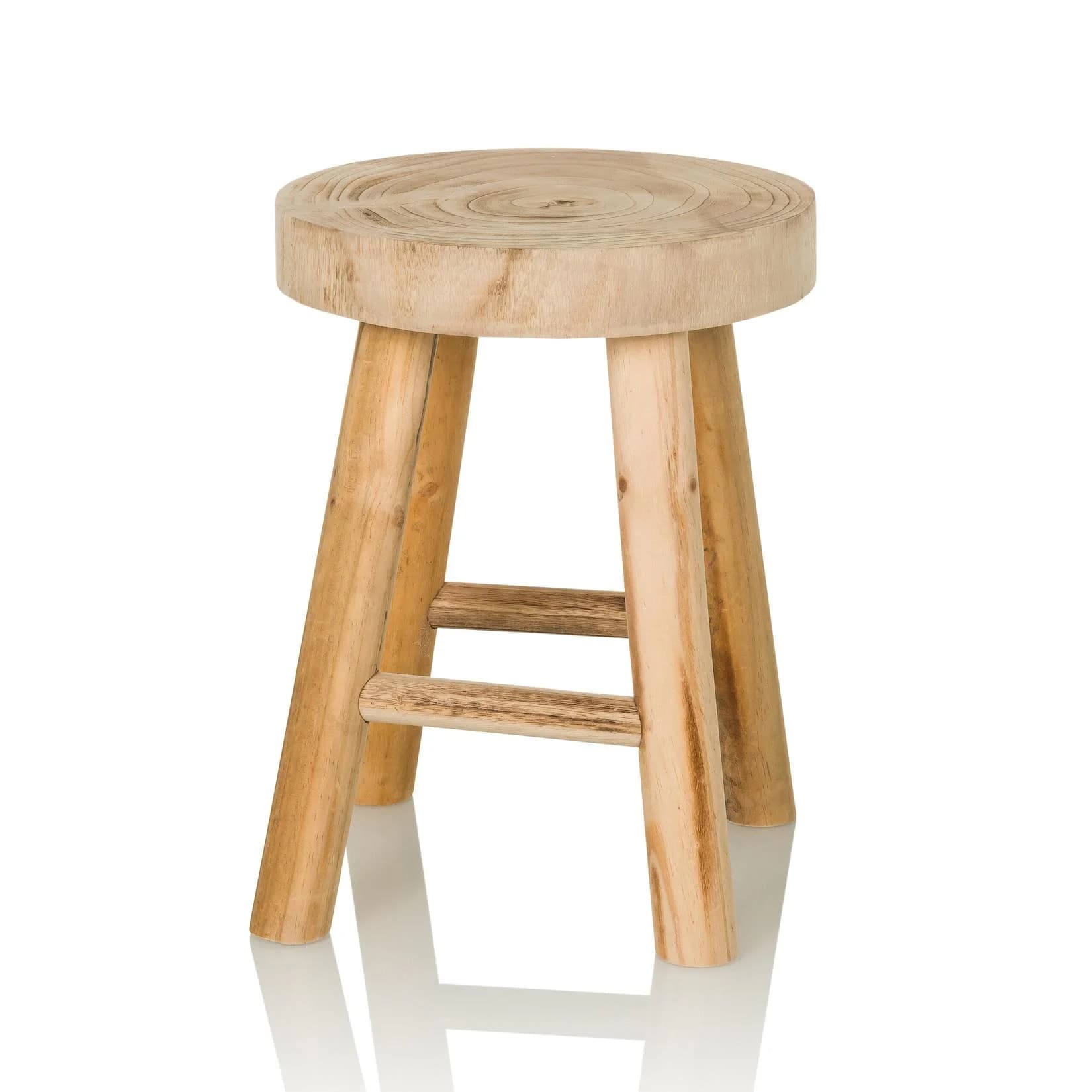 hjh LIVING Sitzhocker RUSTIKO W Massivholz Rustikal Ohne Armlehnen
