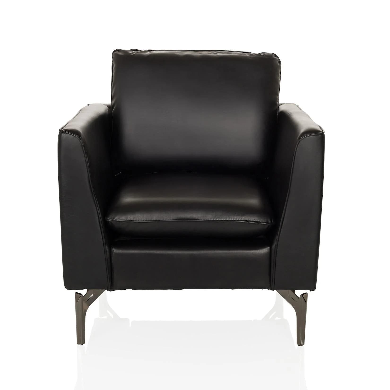 hjh OFFICE Loungesessel BAVERO Kunstleder Beige mit Armlehnen