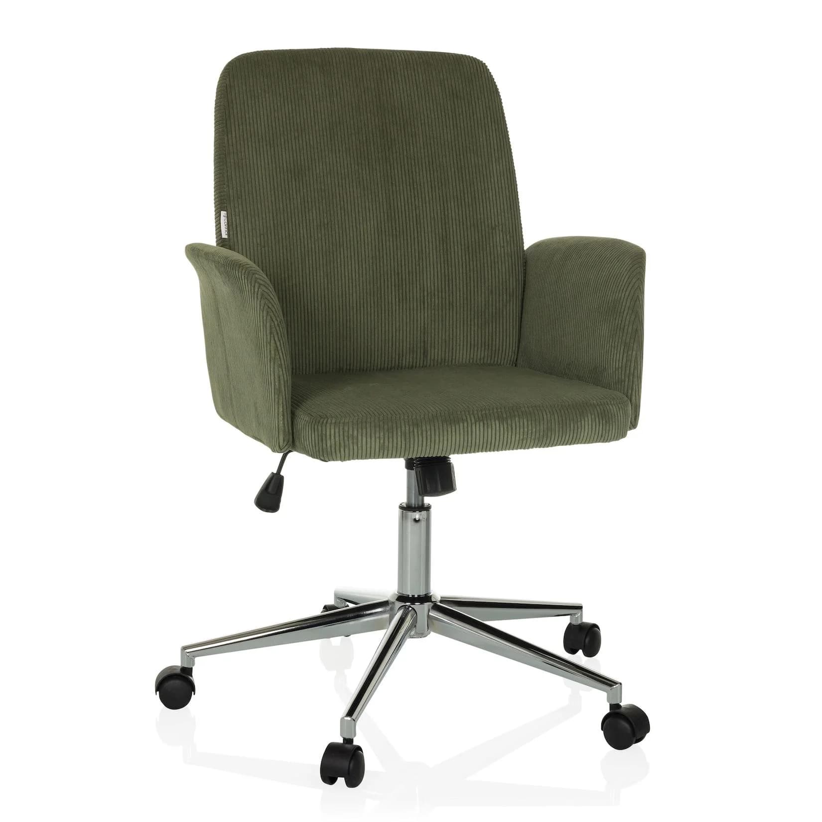 hjh OFFICE Bürostuhl SOLAO CORD Stoff mit Armlehnen Grau