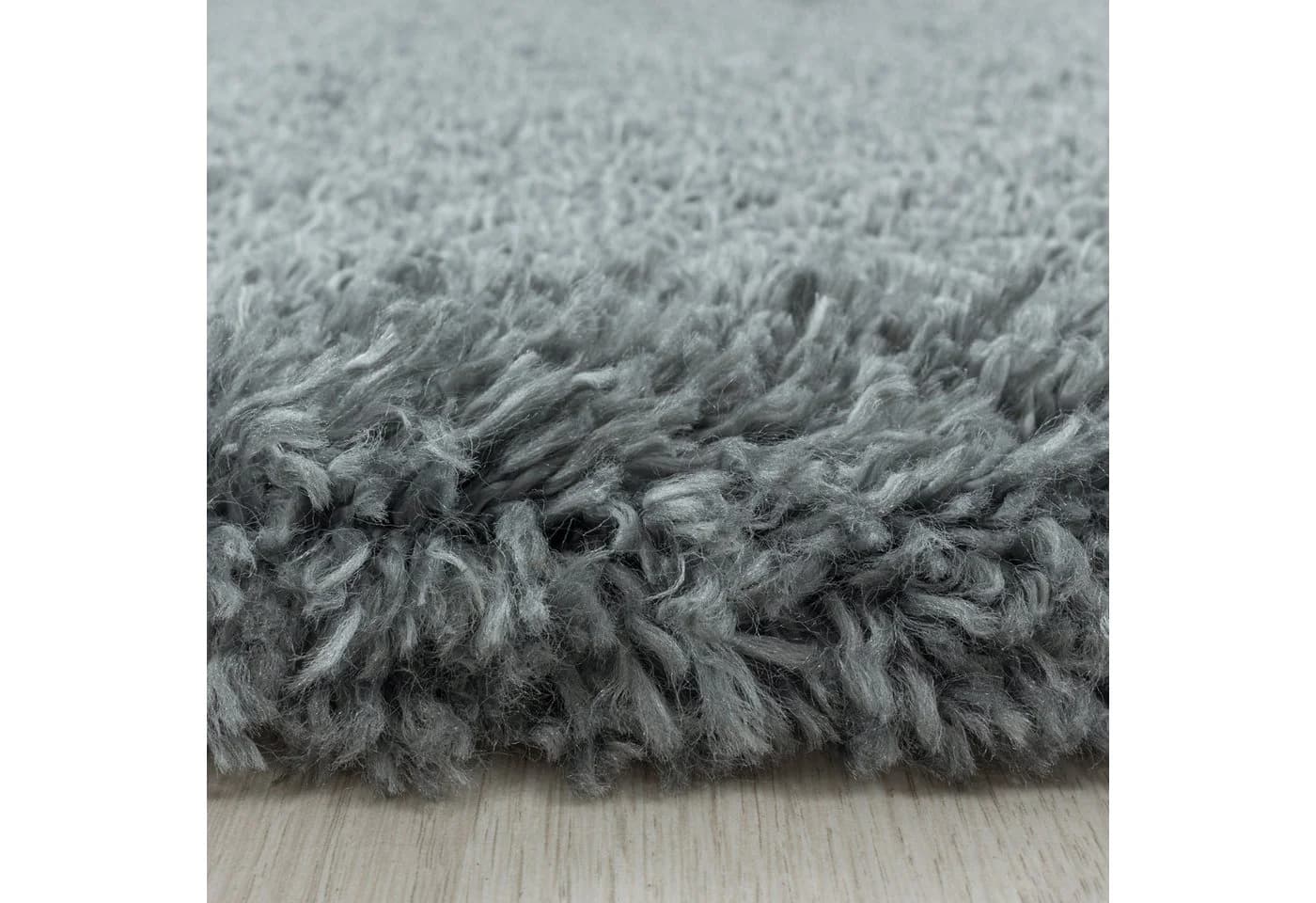 Carpettex Hochflor-Teppich Unicolor Einfarbig Rund 30 mm