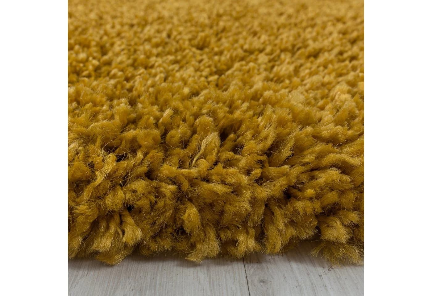 Carpettex Hochflor-Teppich Unicolor Gold Rund