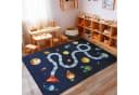 Carpettex Kinderteppich Weltraum Design Blau Rutschfest Waschbar Bild 2