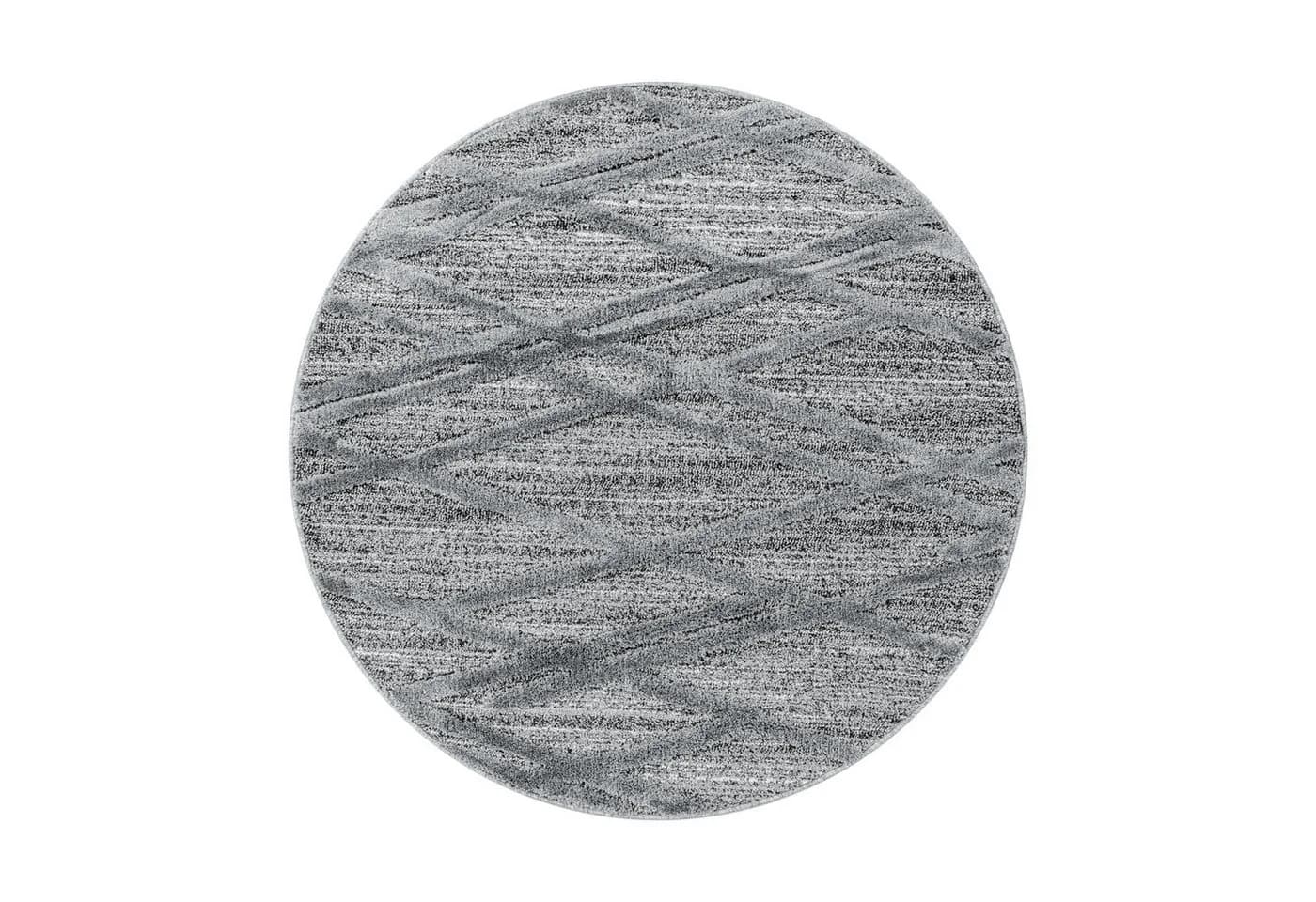 Carpettex Hochflor-Teppich Boho Grau Rund 20mm - Bild 3
