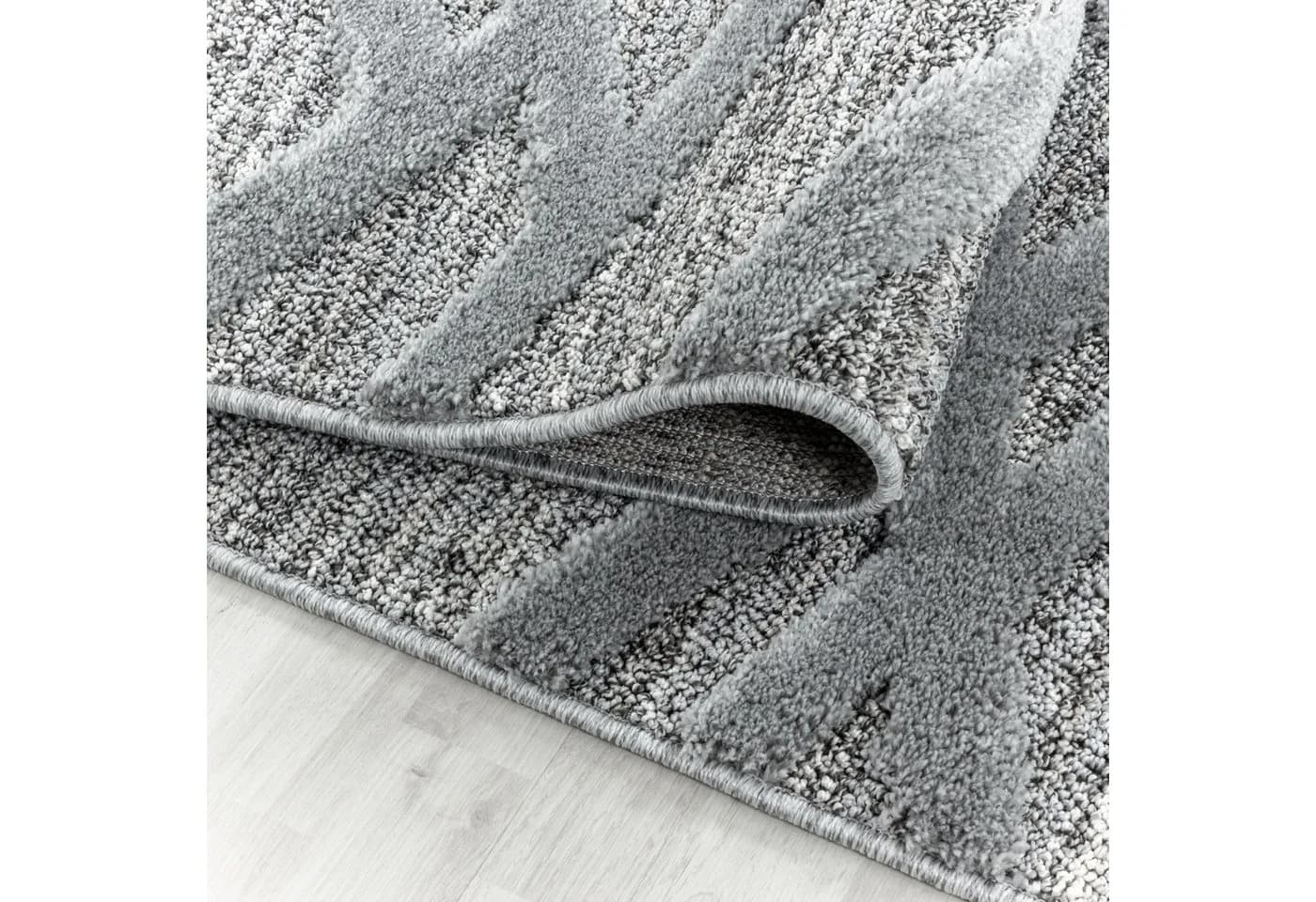 Carpettex Hochflor-Teppich Boho Grau Rund 20mm - Bild 5