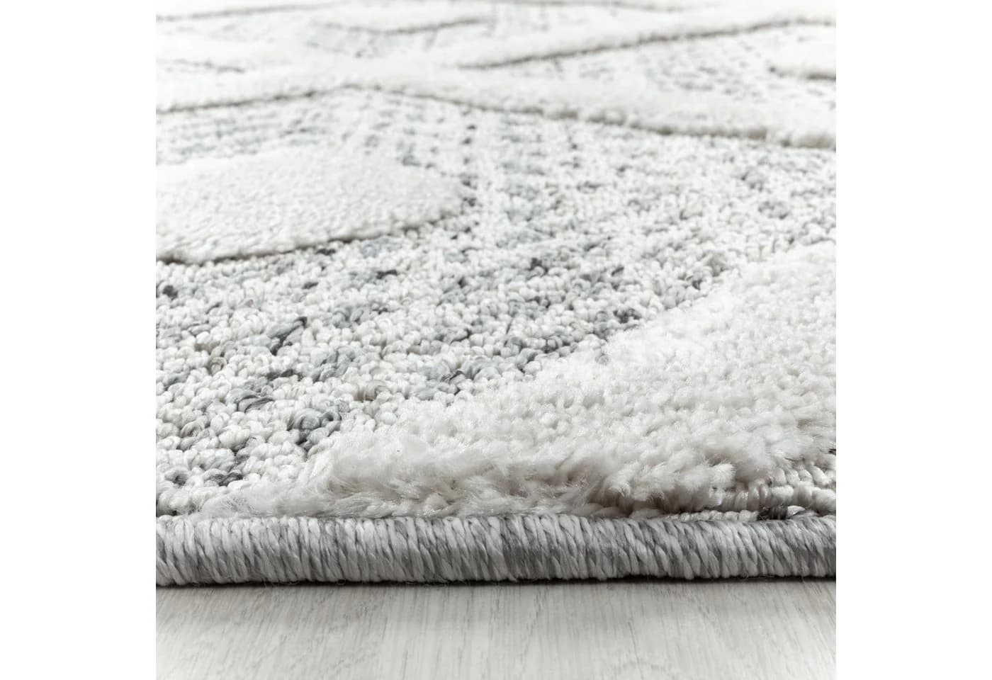 Carpettex Hochflor-Teppich Grau Geometrisches Design Rund - Bild 4