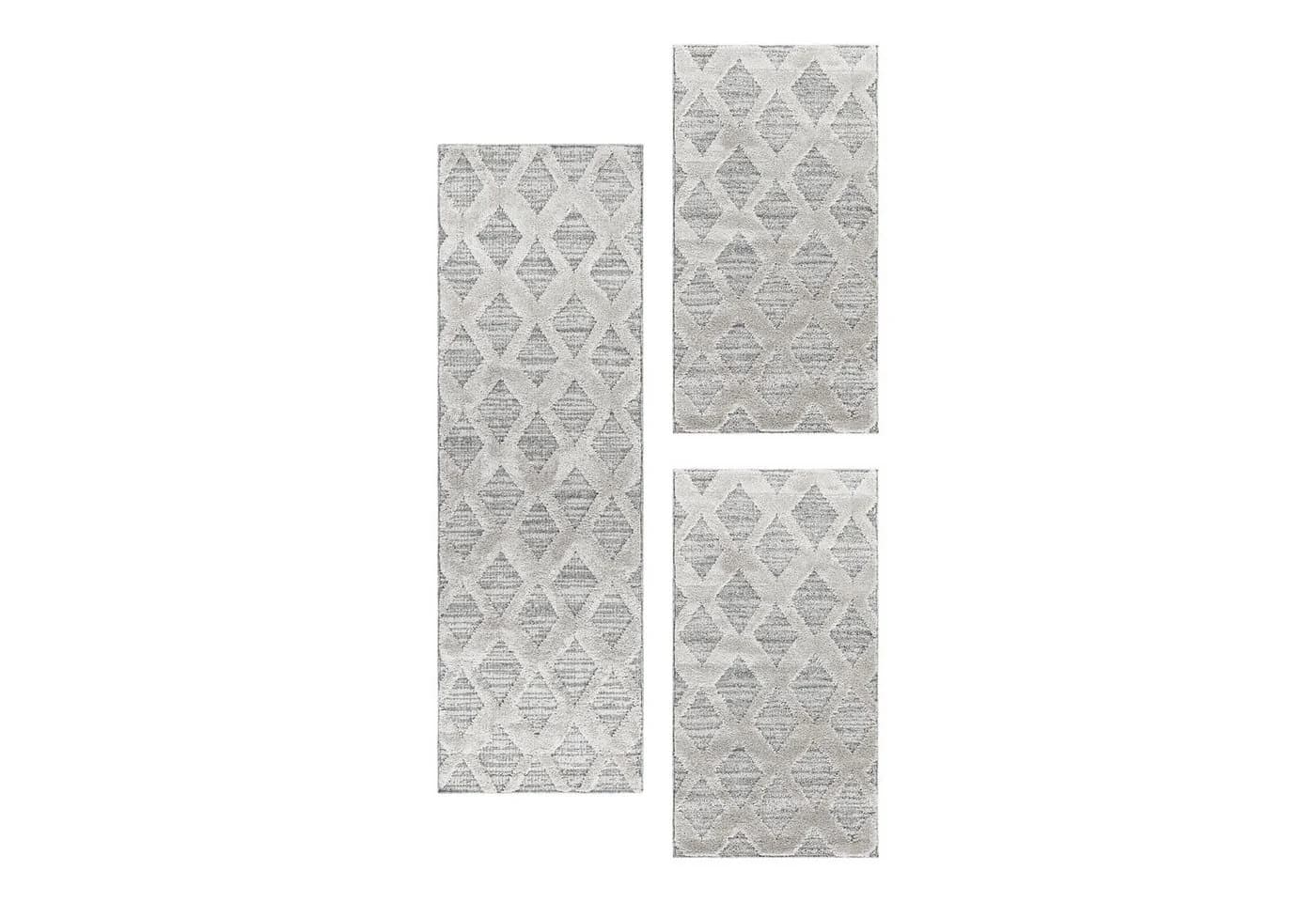 Carpettex Bettumrandung Boho-Design Grau 3-tlg. Polypropylen - Bild 2