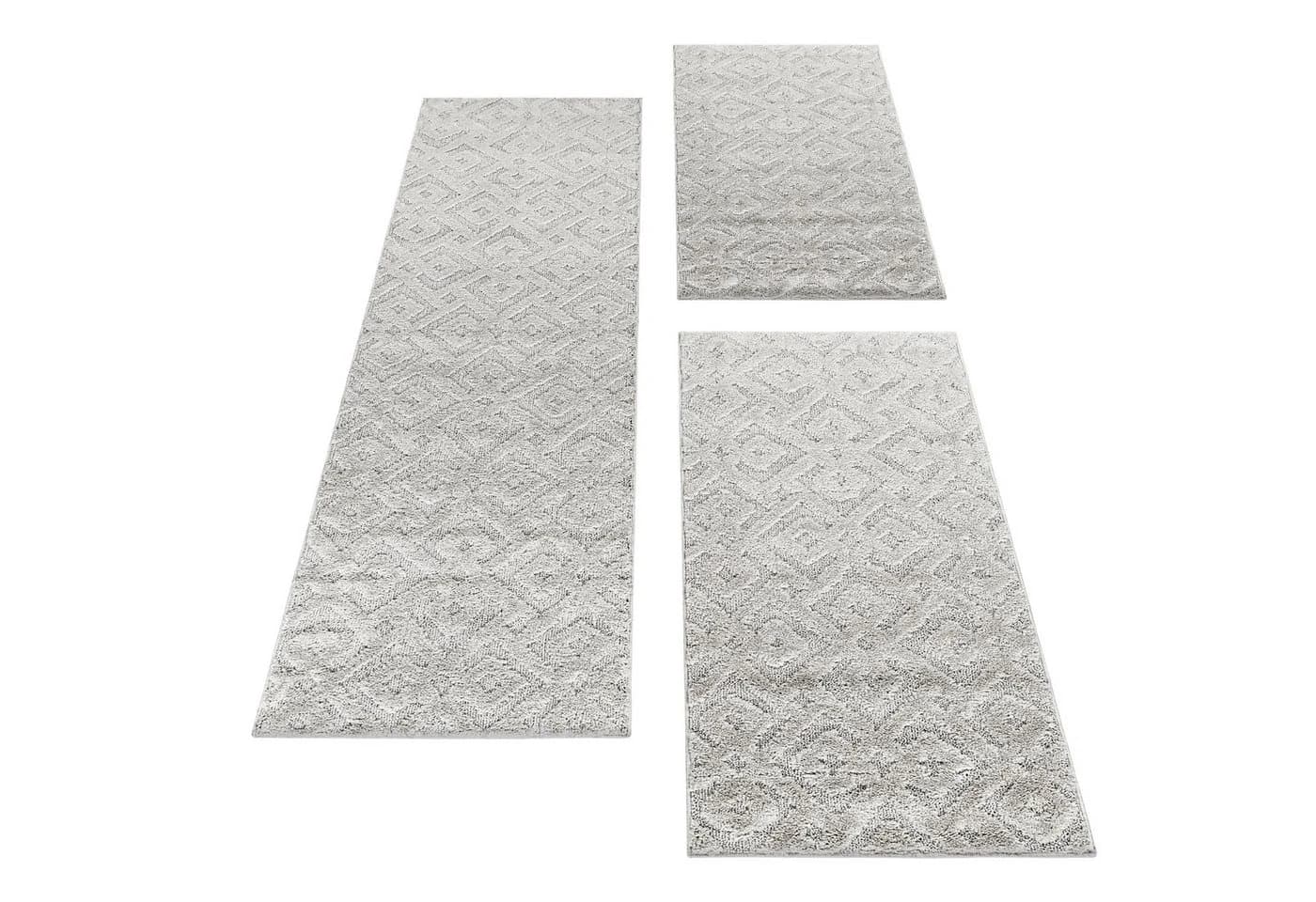 Carpettex Bettumrandung 3-tlg. Geometrisch Creme-3 Polypropylen