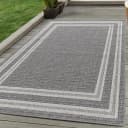 Carpettex Outdoorteppich Bordüre Grau Wetterfest für Terrasse Balkon Bild 2