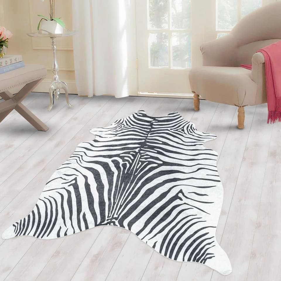 Carpettex Fellteppich Tigerfell imitat Rund Schwarz - Bild 2