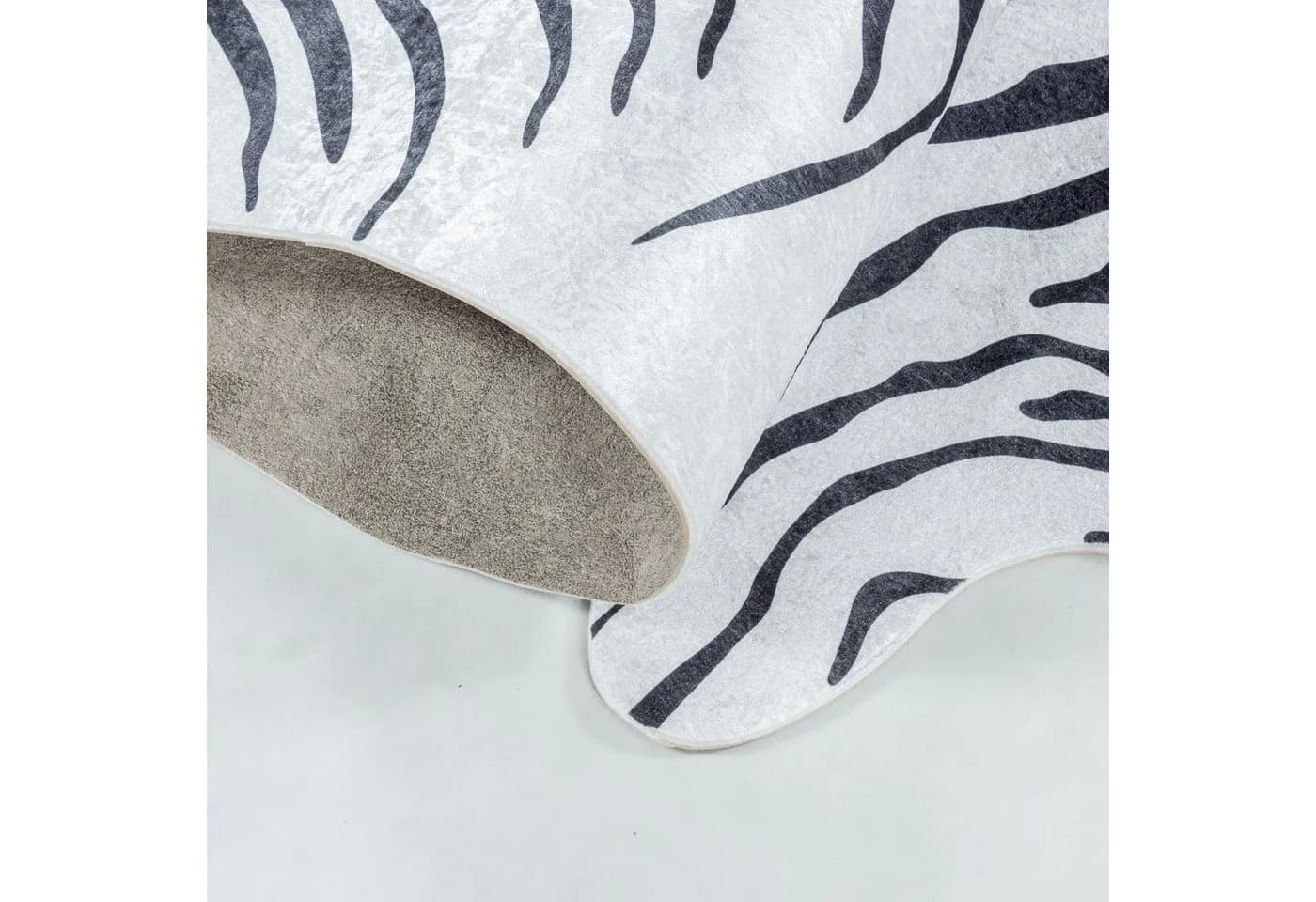 Carpettex Fellteppich Tigerfell imitat Rund Schwarz - Bild 4