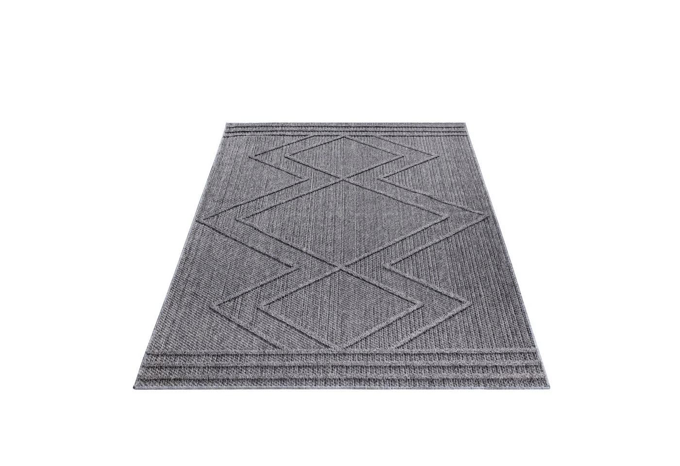 Carpettex Outdoorteppich Boho-Design Grau Indoor/Outdoor