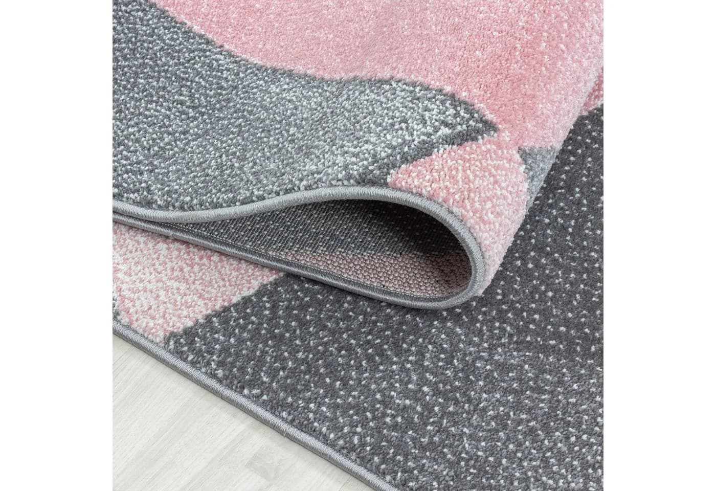 Carpettex Geometrischer Teppich Rosa Kurzflor - Bild 4
