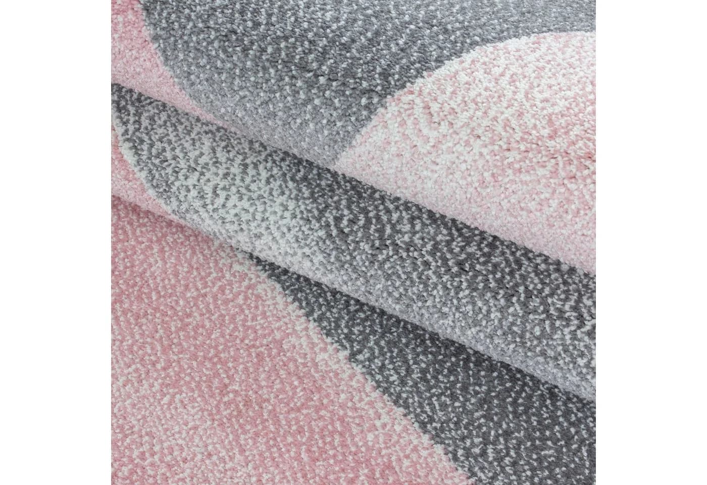 Carpettex Geometrischer Teppich Rosa Kurzflor - Bild 5