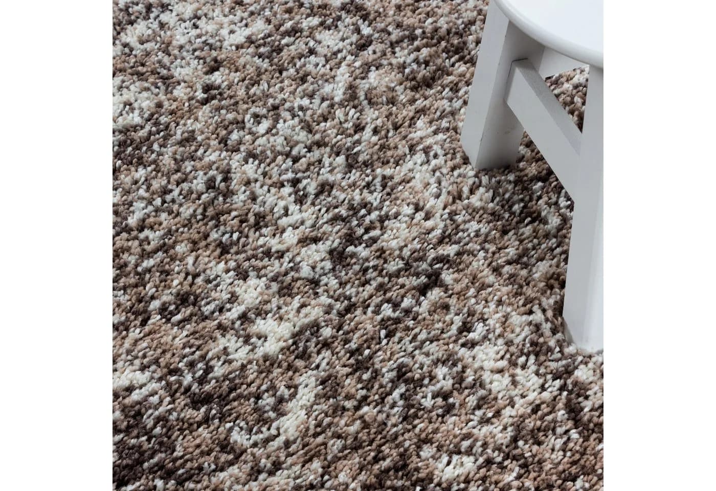 Carpettex Hochflor-Teppich Meliert Design Beige Rund - Bild 4