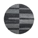Carpettex Hochflor-Teppich Kariert Grau Rund 30mm Bild 2
