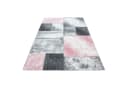 Carpettex Frisé-Teppich Kariert Design Kurzflor Läufer Rosa Bild 1