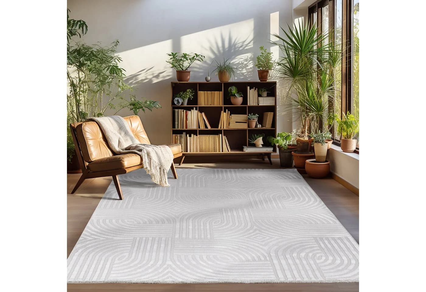 Carpettex Designteppich Skandinavisches Boho Muster Silber Rechteckig - Bild 2