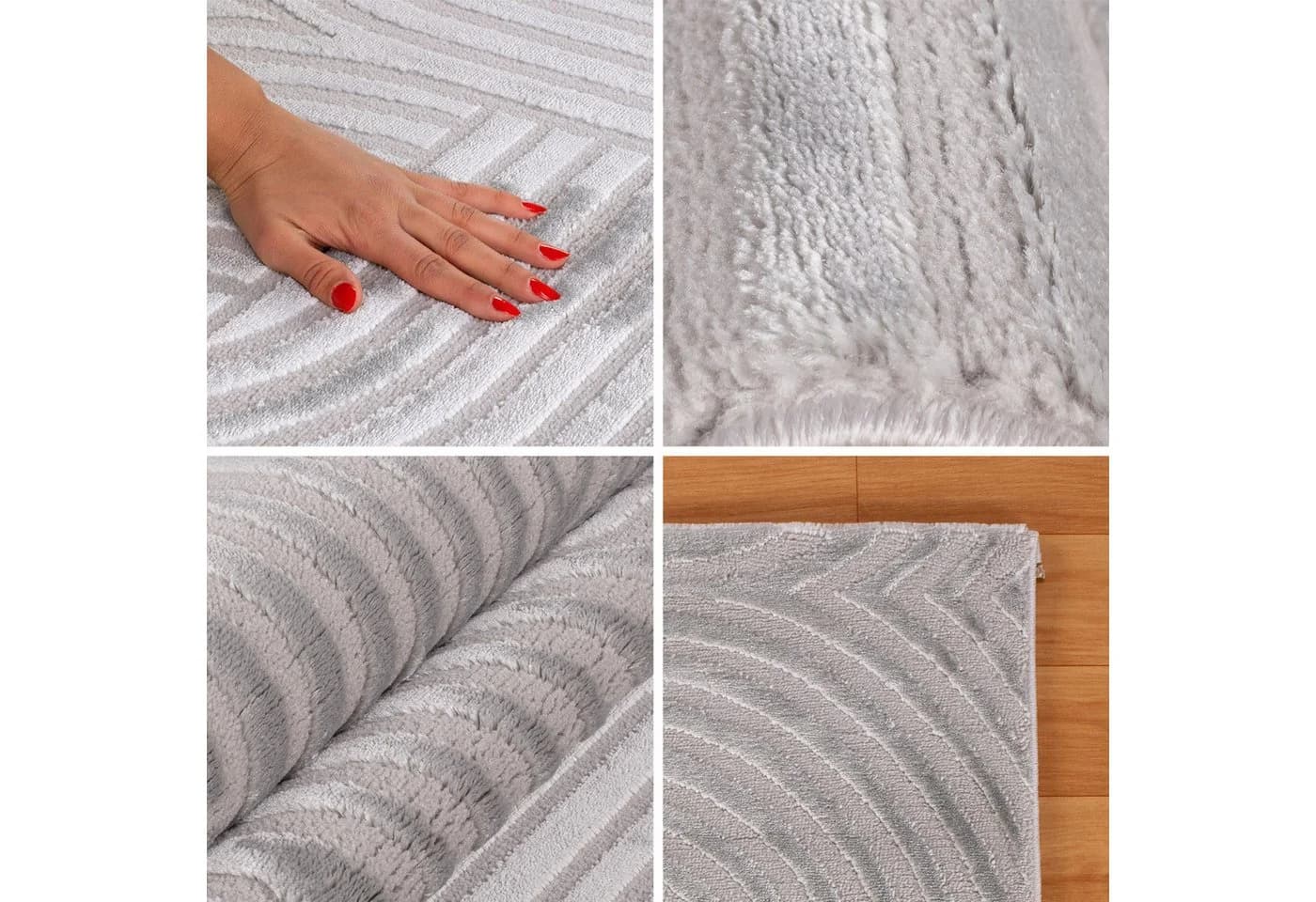 Carpettex Designteppich Skandinavisches Boho Muster Silber Rechteckig - Bild 4