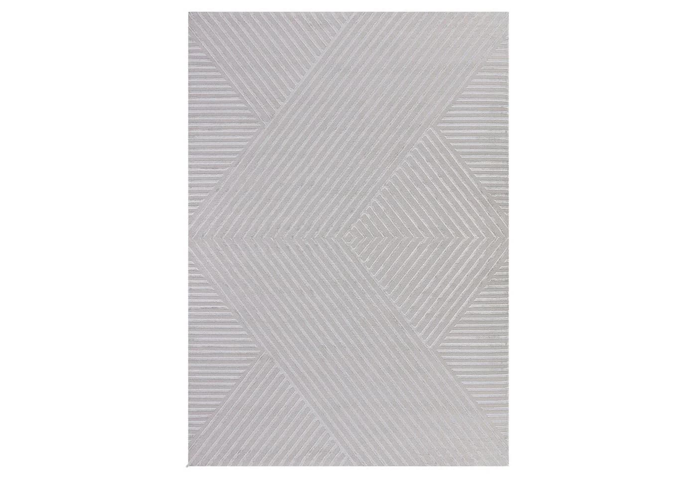 Carpettex Designteppich Skandinavisches Boho Muster Silber Rechteckig