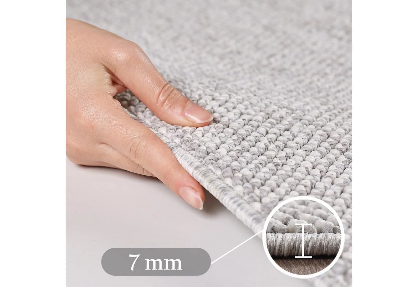 Carpettex Schlingenteppich Unicolor Silber Modern - Bild 3