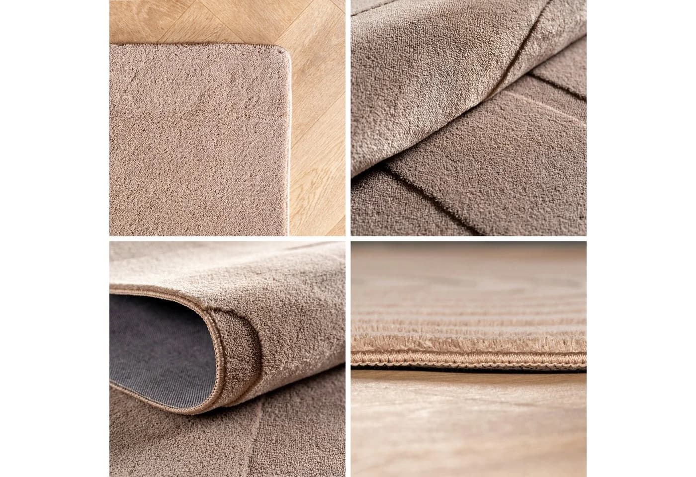 Carpettex Designteppich Unicolor Beige Rechteckig 12mm Florhöhe