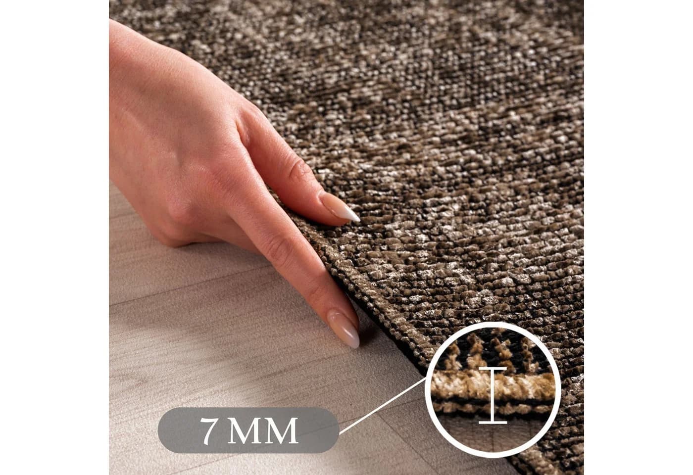 Carpettex Veloursteppich Boho Design, Läufer, Baumwolle, Waschbarer Teppich, Wohnzimmer, Schlafzimmer - Bild 3