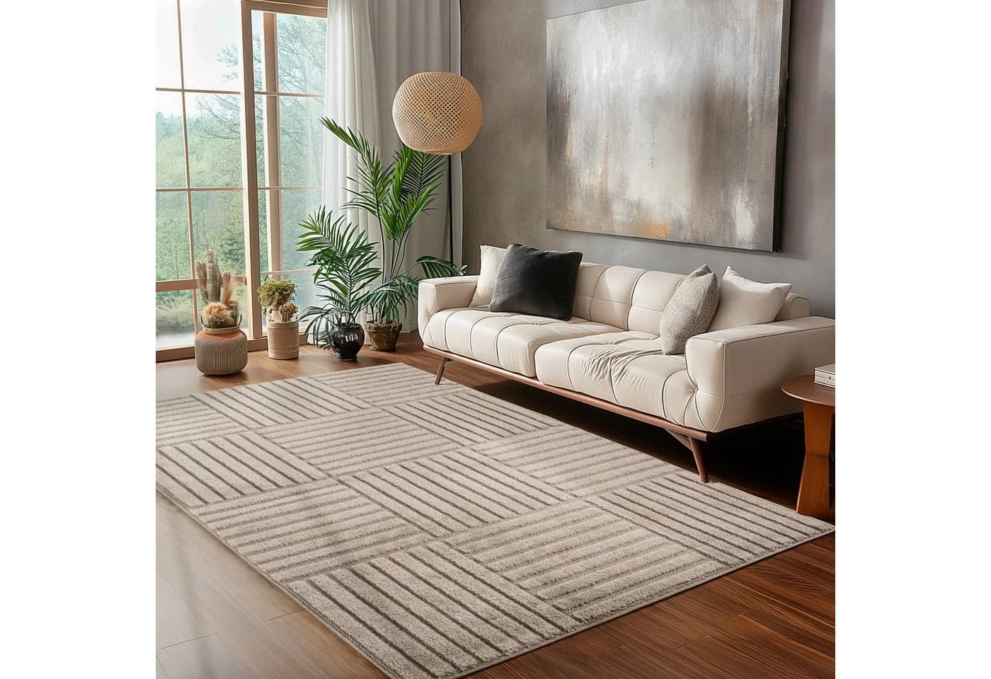 Carpettex Designteppich Skandinavischer Boho Beige Rechteckig - Bild 2