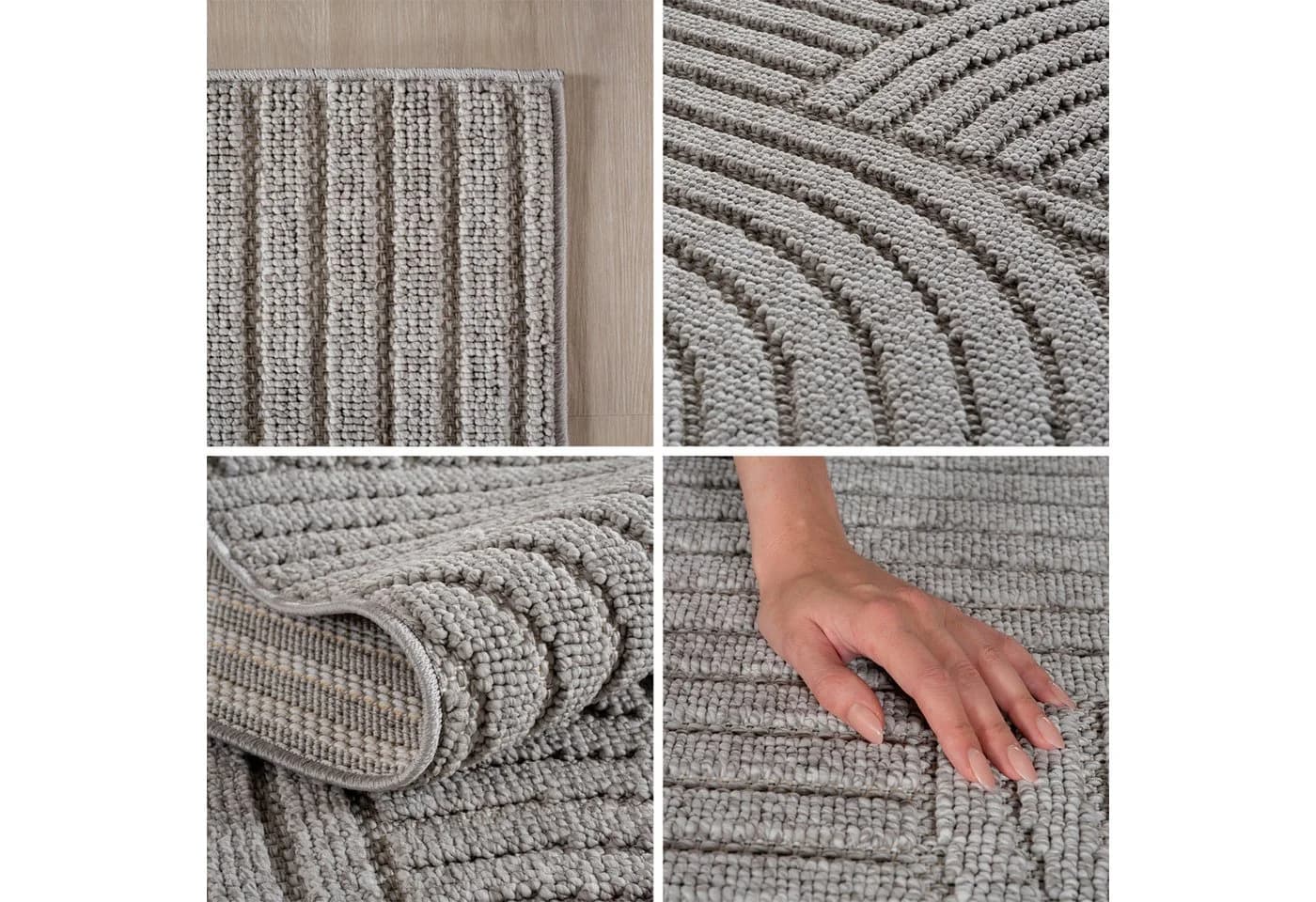 Carpettex Designteppich Einfarbig Bouclé Loop, Rechteckig, Höhe: 7 mm, Teppich Wohnzimmer, Schlafzimmer, Gästezimmer