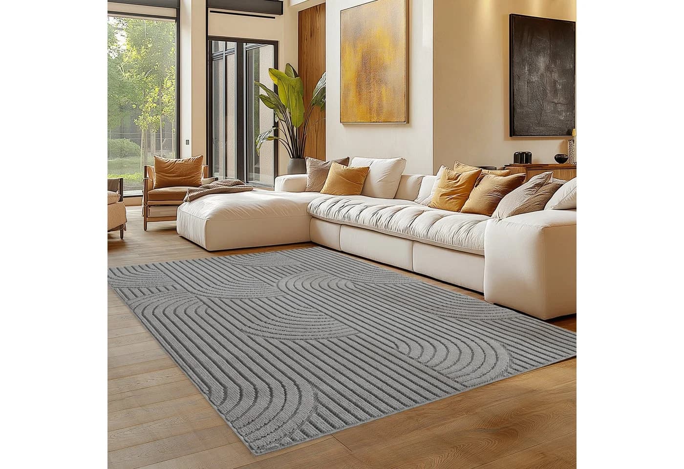 Carpettex Designteppich Einfarbig Bouclé Loop, Rechteckig, Höhe: 7 mm, Teppich Wohnzimmer, Schlafzimmer, Gästezimmer - Bild 2