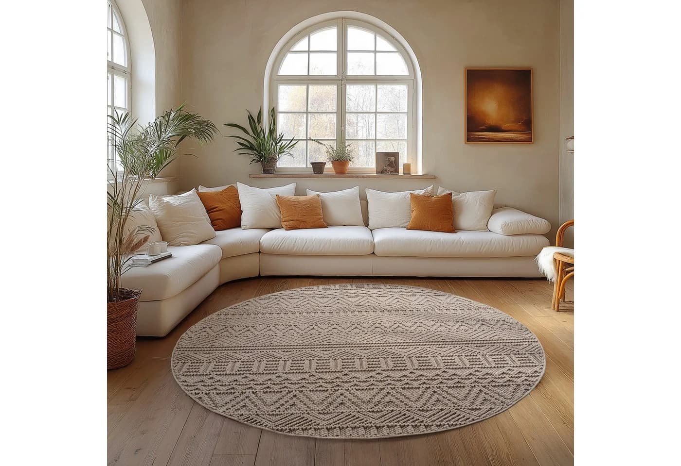 Carpettex Designteppich Einfarbig Boucle Loop Rund 7 mm - Bild 2