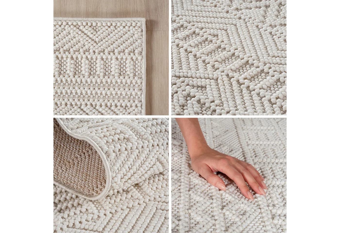Carpettex Designteppich Einfarbig Boucle Loop Rechteckig