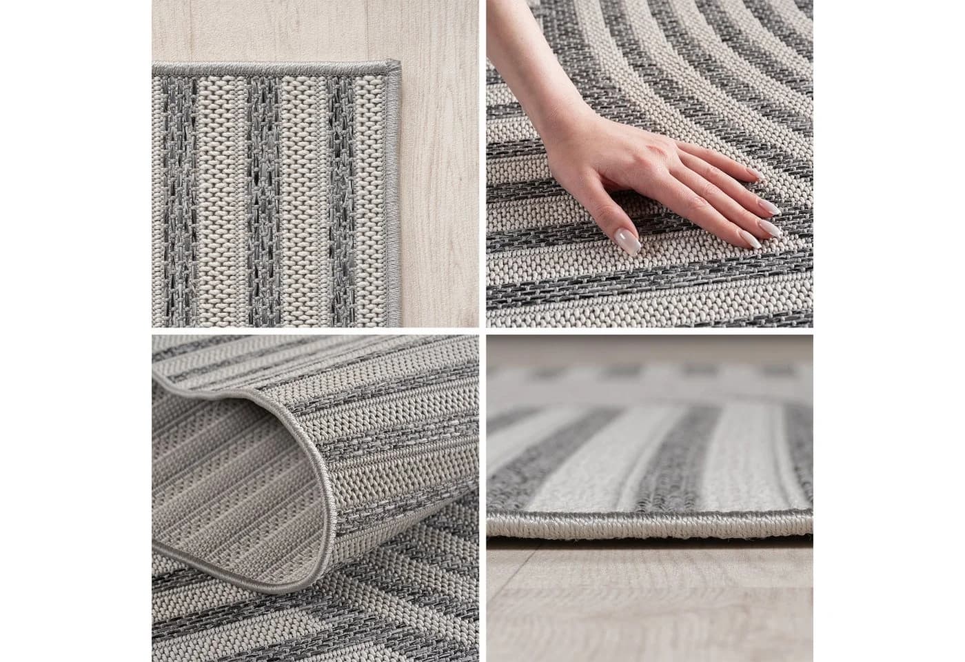 Carpettex Outdoorteppich Boho Grau Flachgewebt Wetterfest - Bild 3