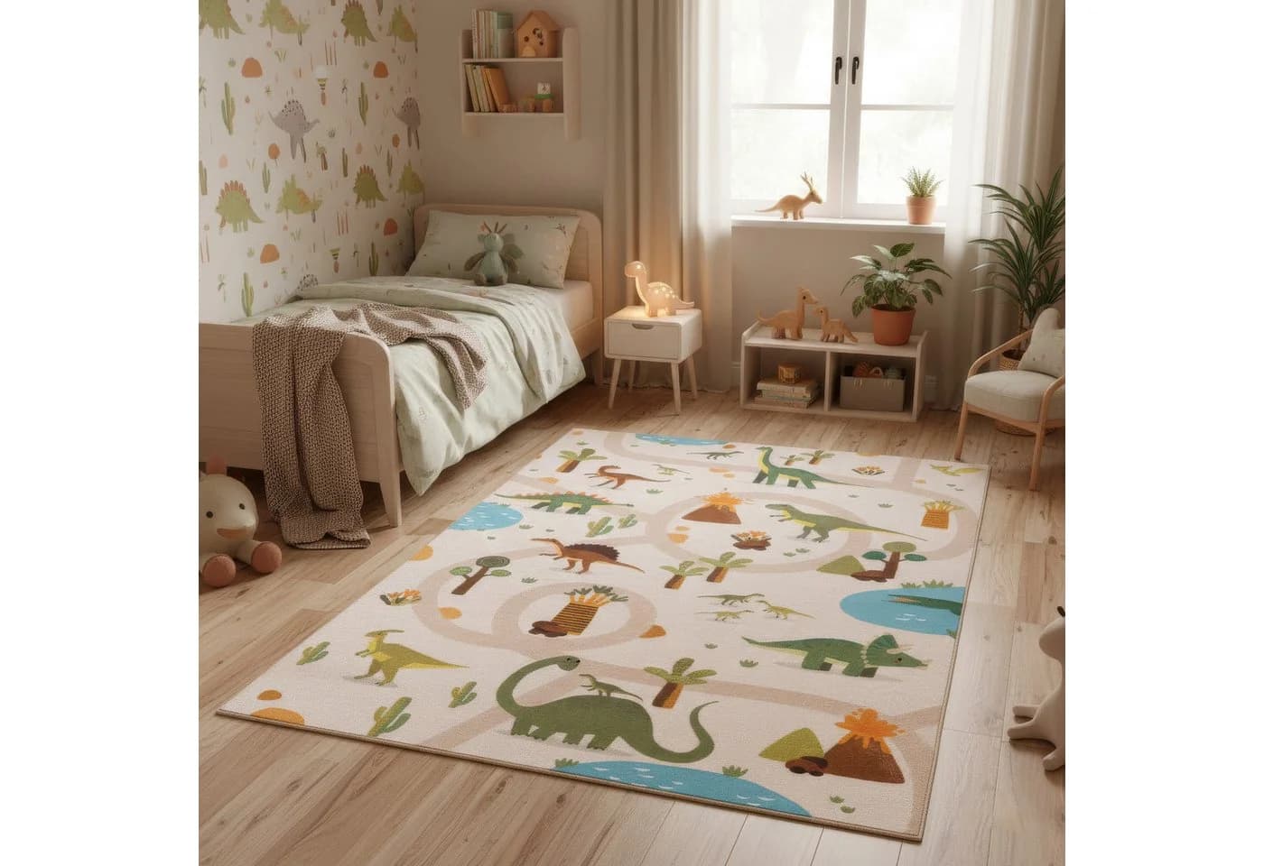 Carpettex Kinderteppich Bunte Dino Welt Rechteckig - Bild 2