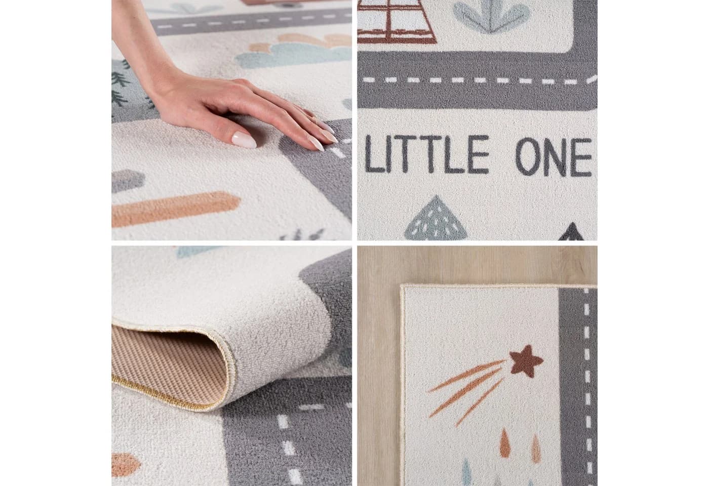 Carpettex Kinderteppich Dinosaurier Rund Beige/Grün