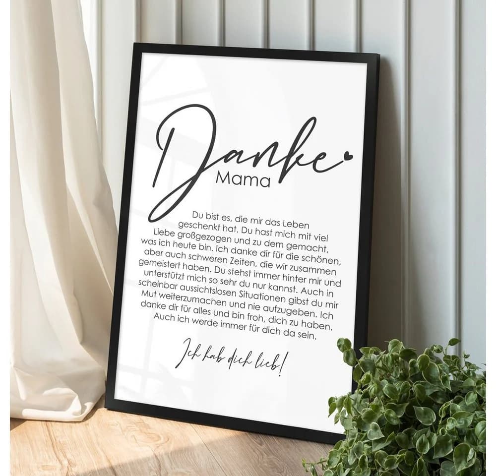 WANDStyle Danke Mama Poster mit Rahmen Geschenk - Bild 4