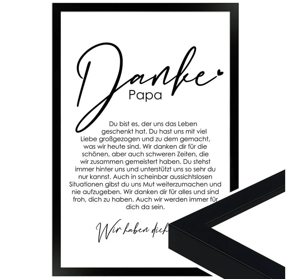WANDStyle Poster mit Rahmen Danke Papa Weiß - Bild 2