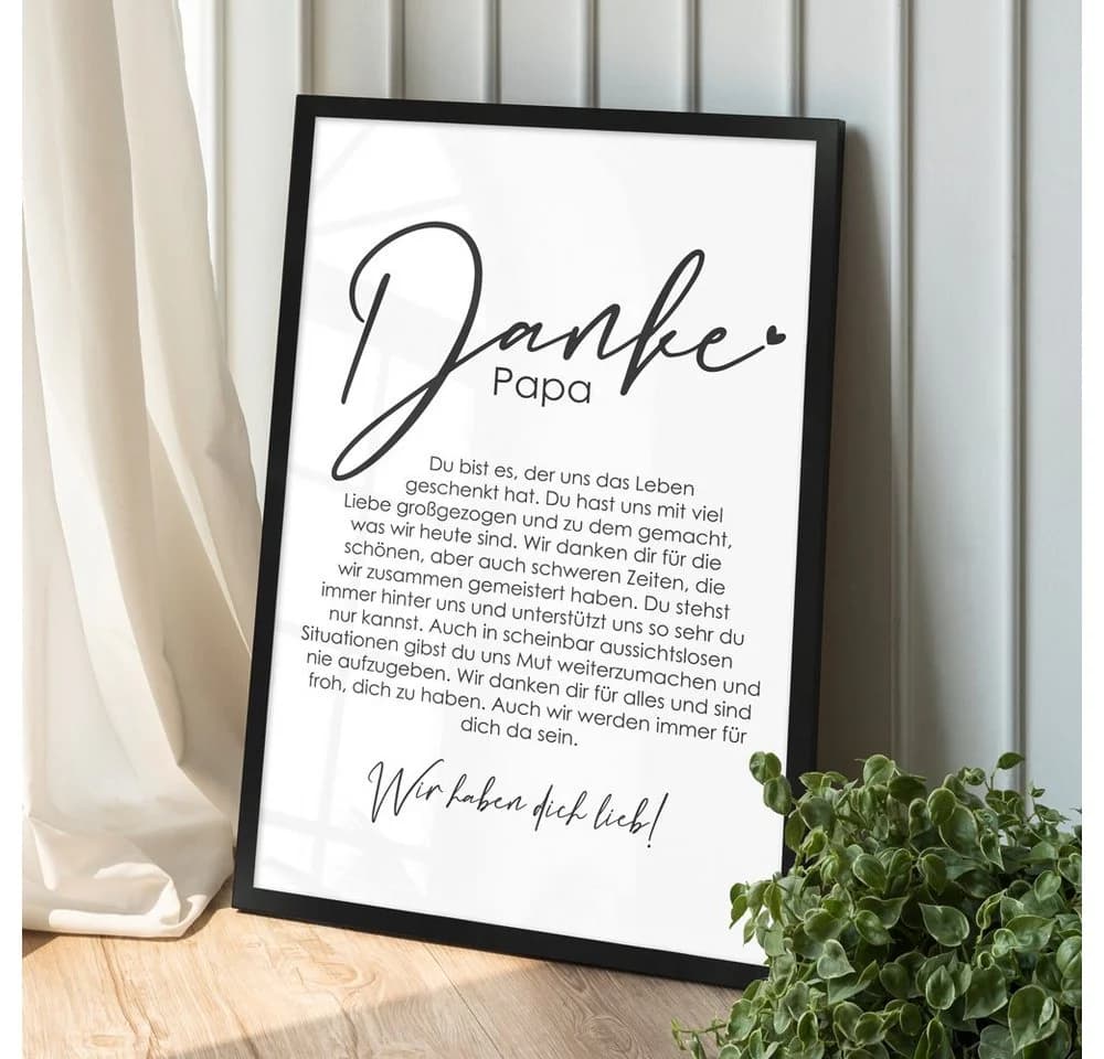 WANDStyle Poster mit Rahmen Danke Papa Weiß - Bild 4