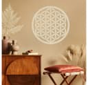WANDStyle Wanddekoobjekt Blume des Lebens Holz Pappel Beige Bild 1