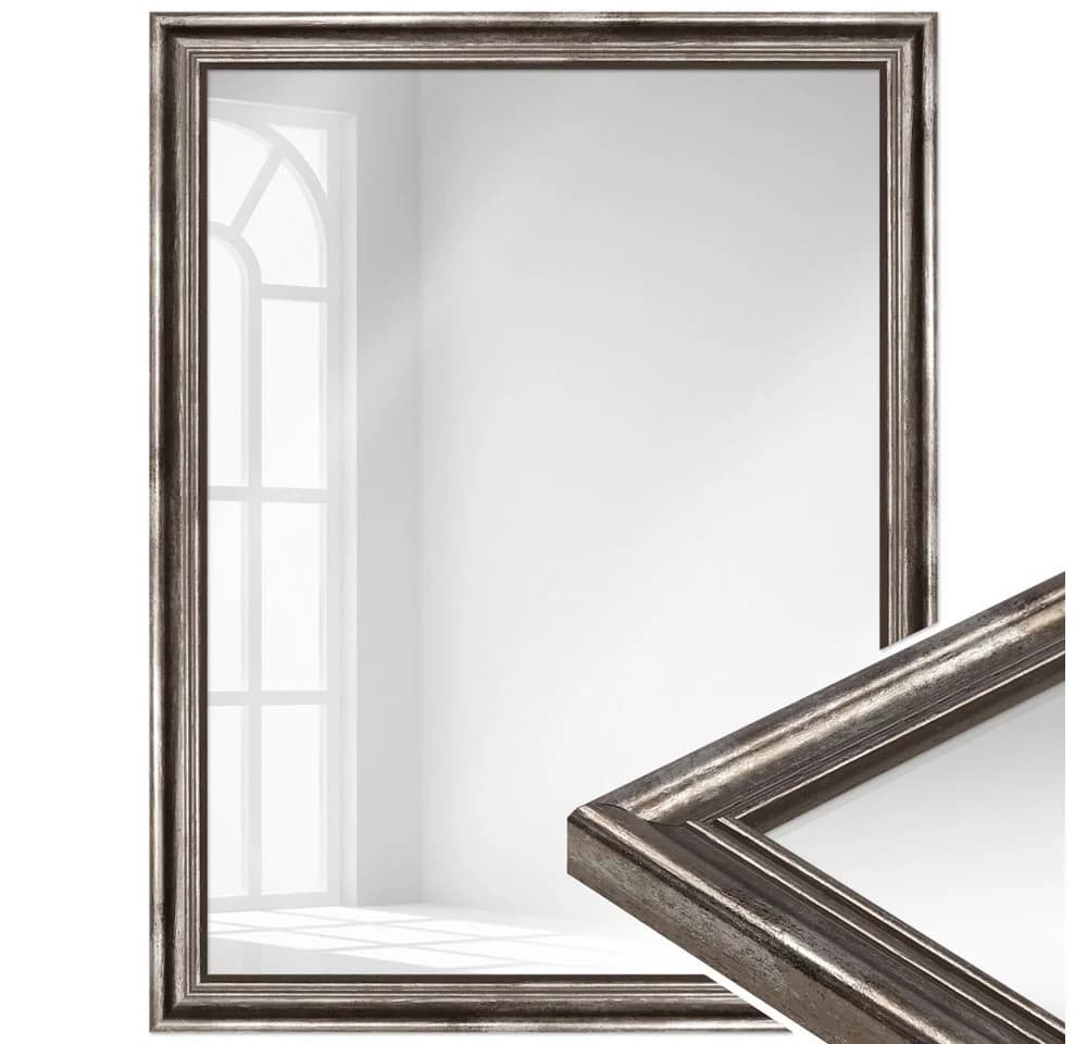 WANDStyle Wandspiegel H400 Silber Massivholz Antik - Bild 2