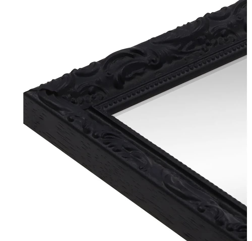 WANDStyle Wandspiegel H530 Vintage Schwarz Massivholz