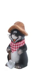 Dragimex Gartenfigur Deko Maulwurf mit Halstuch Keramik Bild 2