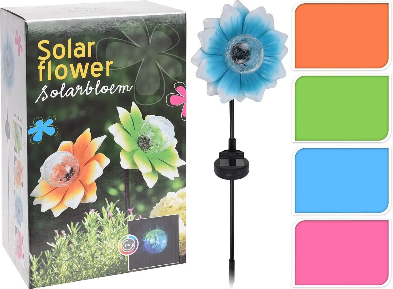 Dragimex LED Solar Gartenstecker Blume Farbwechsel Metall 81cm