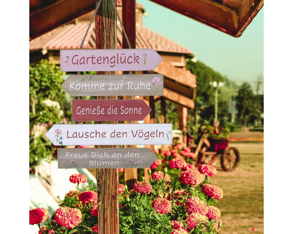 Dekohänger Gartenschild mit Grillregeln & Haustieren - Robustes Juteseil