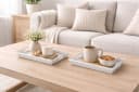 finehomegarden Dekotablett Holz Weiß 2-tlg. 26x16cm Bild 1