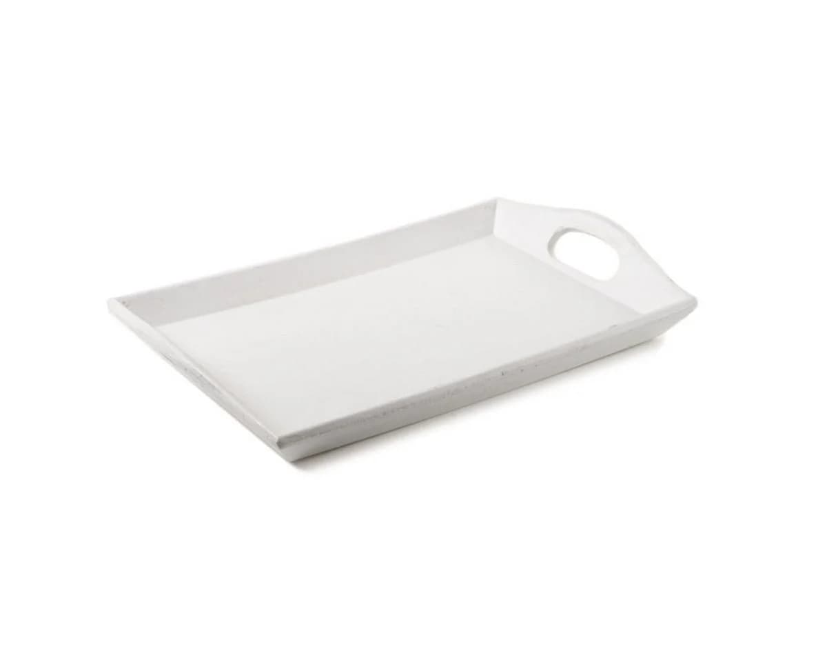 finehomegarden Dekotablett Holz Weiß 2-tlg. 26x16cm - Bild 3