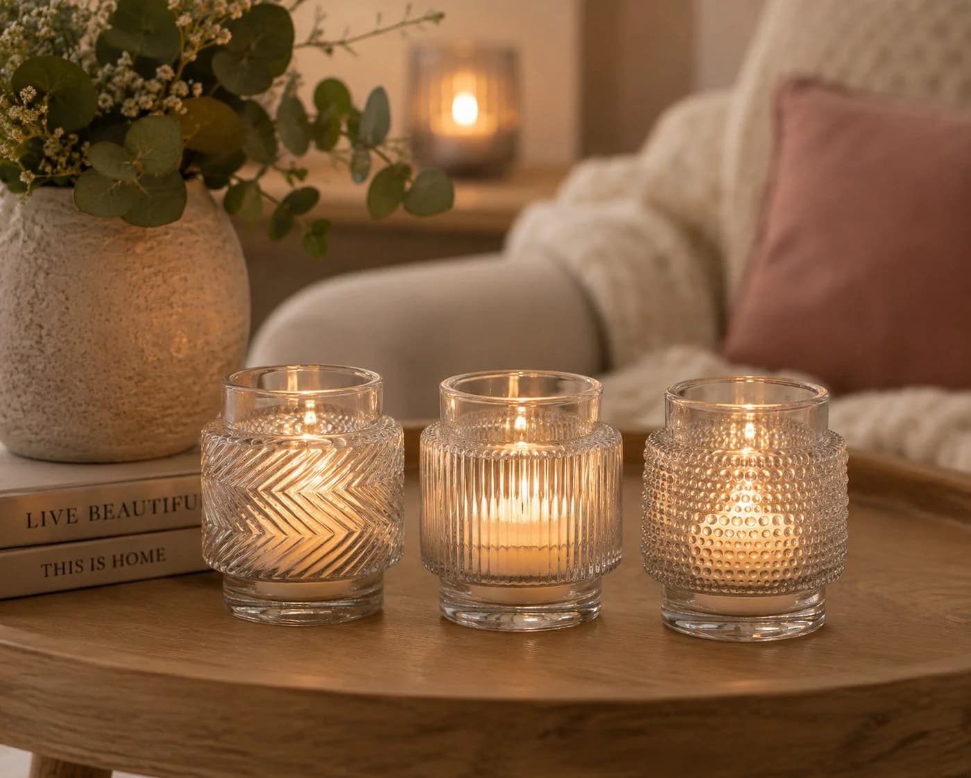 finehomegarden Windlicht Glas Klar 3er Set