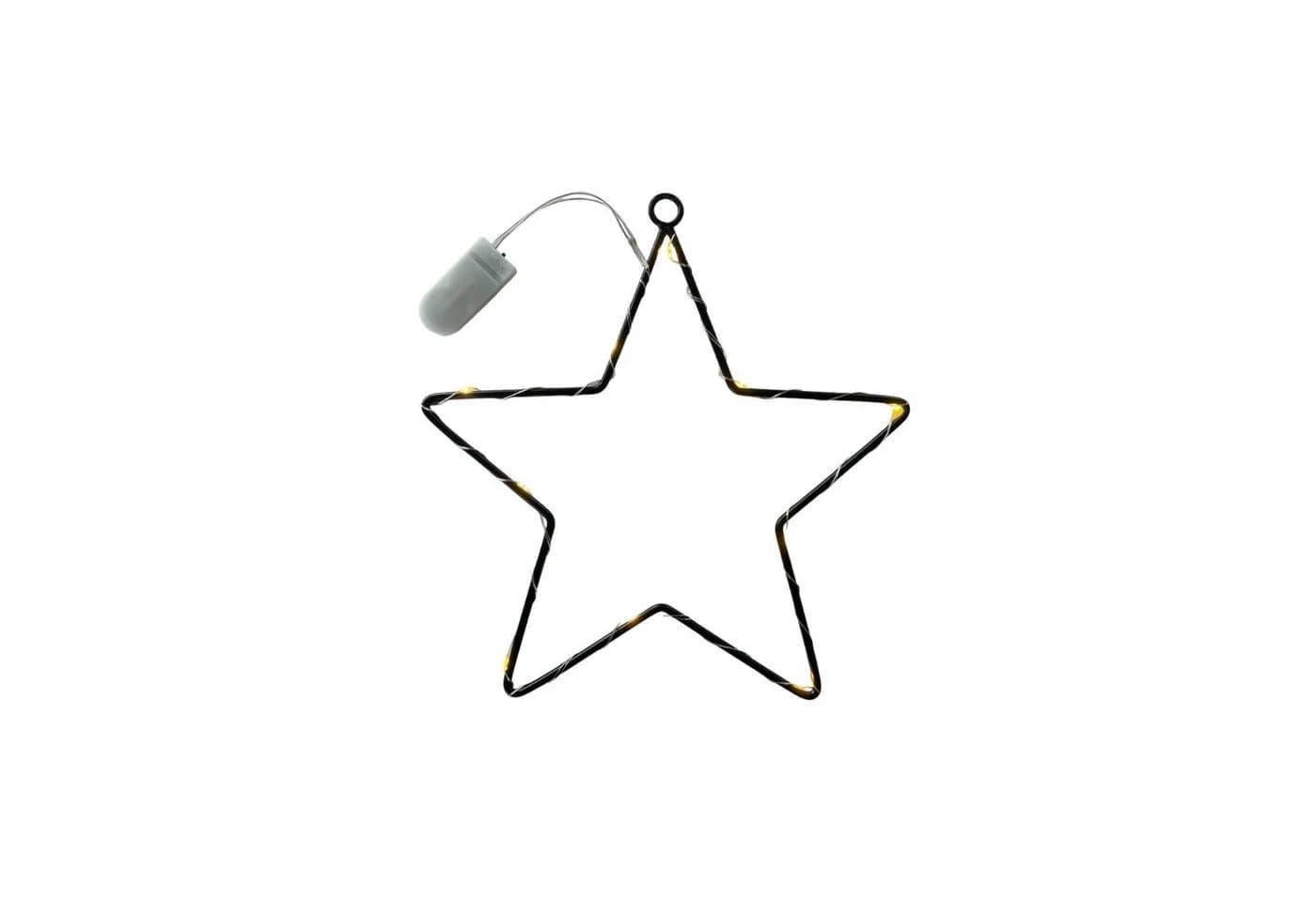 Dragimex Dekoobjekt LED-STERN Metallstern Weihnachtsdeko Schwarz Ø 25cm - Bild 2